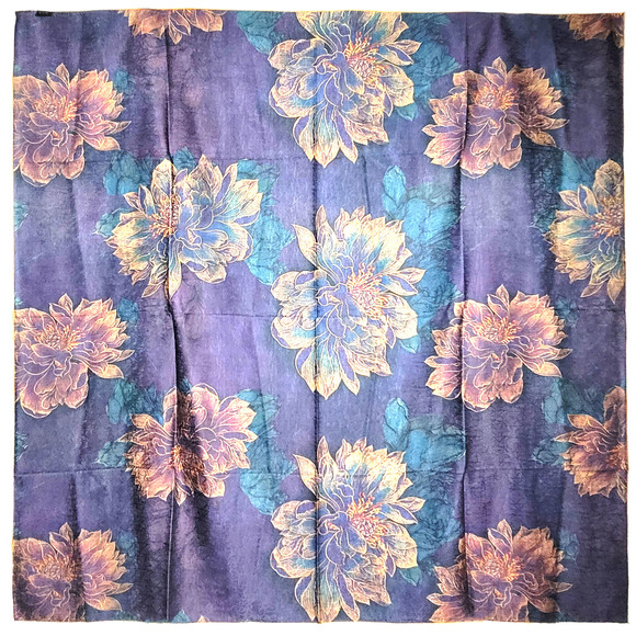 NWT Double Sided Silk Scarf 52"x52" Large Square Shawl Wrap XiangYunSha 3654 - Picture 4 of 10